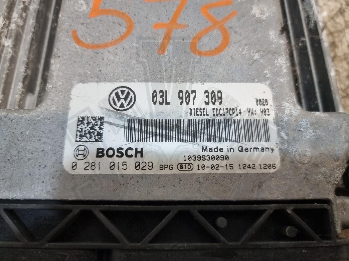 VOLKSWAGEN PASSAT ECU ENGINE CONTROL 2.0 DIESEL 2010 03L907309EDC17CP14
