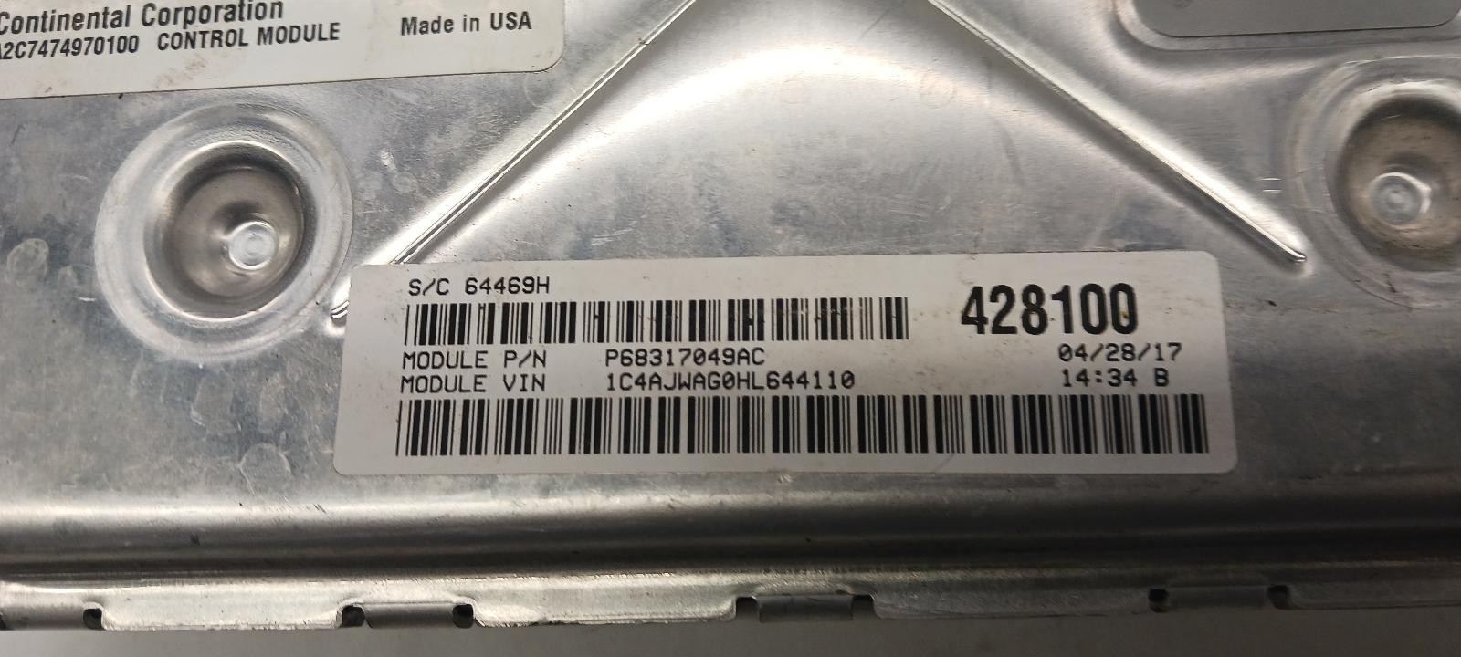 ’16-’18 JEEP WRANGLER Electronic Control Module ECM 3.6L OEM 1 Year Warranty!