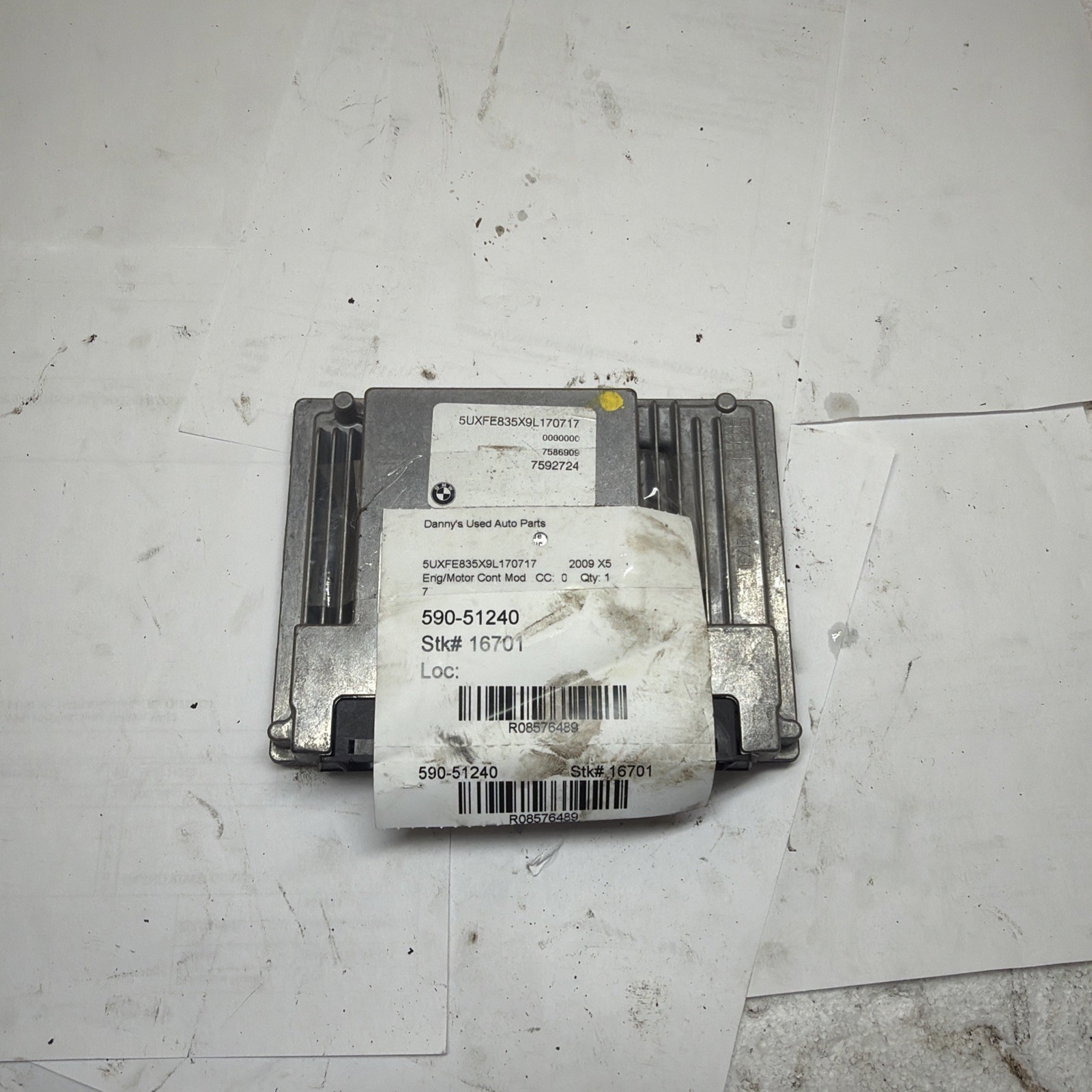 2008-2010 X5 ECM Electronic Control Module 7586909 7592724 Small Chip See Pic