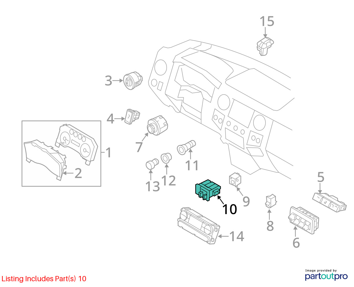 Towing Control Module Dash Mounted Fits 15-16 FORD F250SD 891277 ID# FC342C006AB