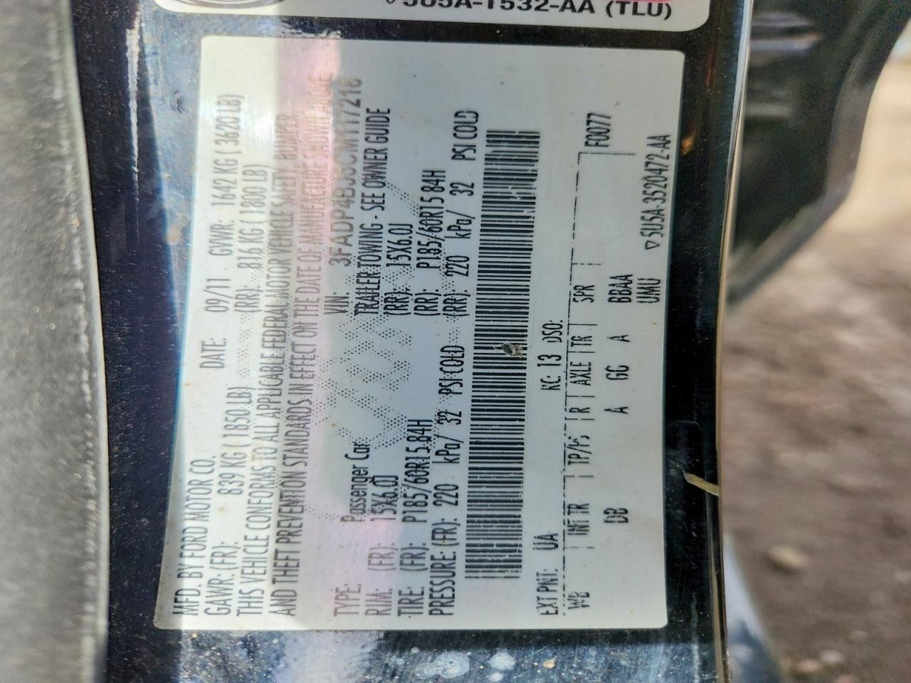 2012-2013 Ford Fiesta Engine ECM Electronic Control Module ID OEM 1551431