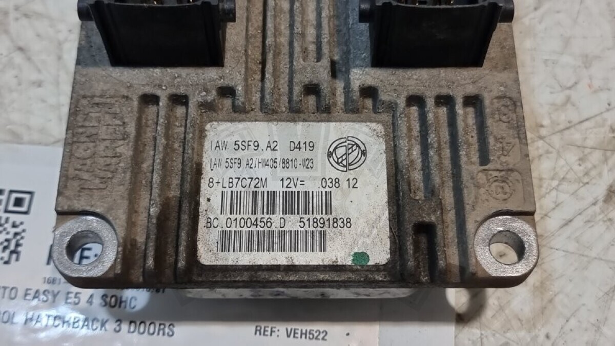 Fiat Punto Engine Control Unit ECU 1.4 Petrol 2012 MK3 Facelift 199 OEM 51891838