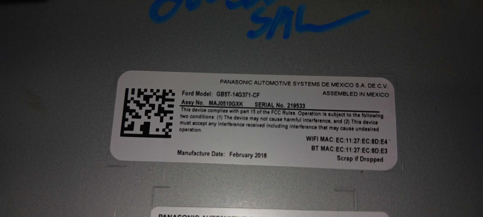 ’16-’17 LINCOLN MKX Communication Sync module OEM 1 Year Warranty!