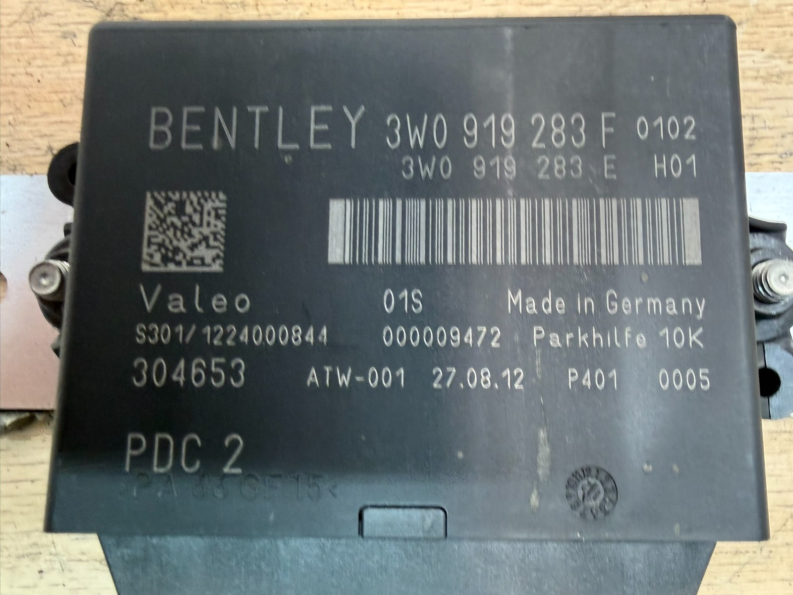 2013 BENTLEY CONTINENTAL GT PDC PARKING CONTROL UNIT MODULE 3W0919283F