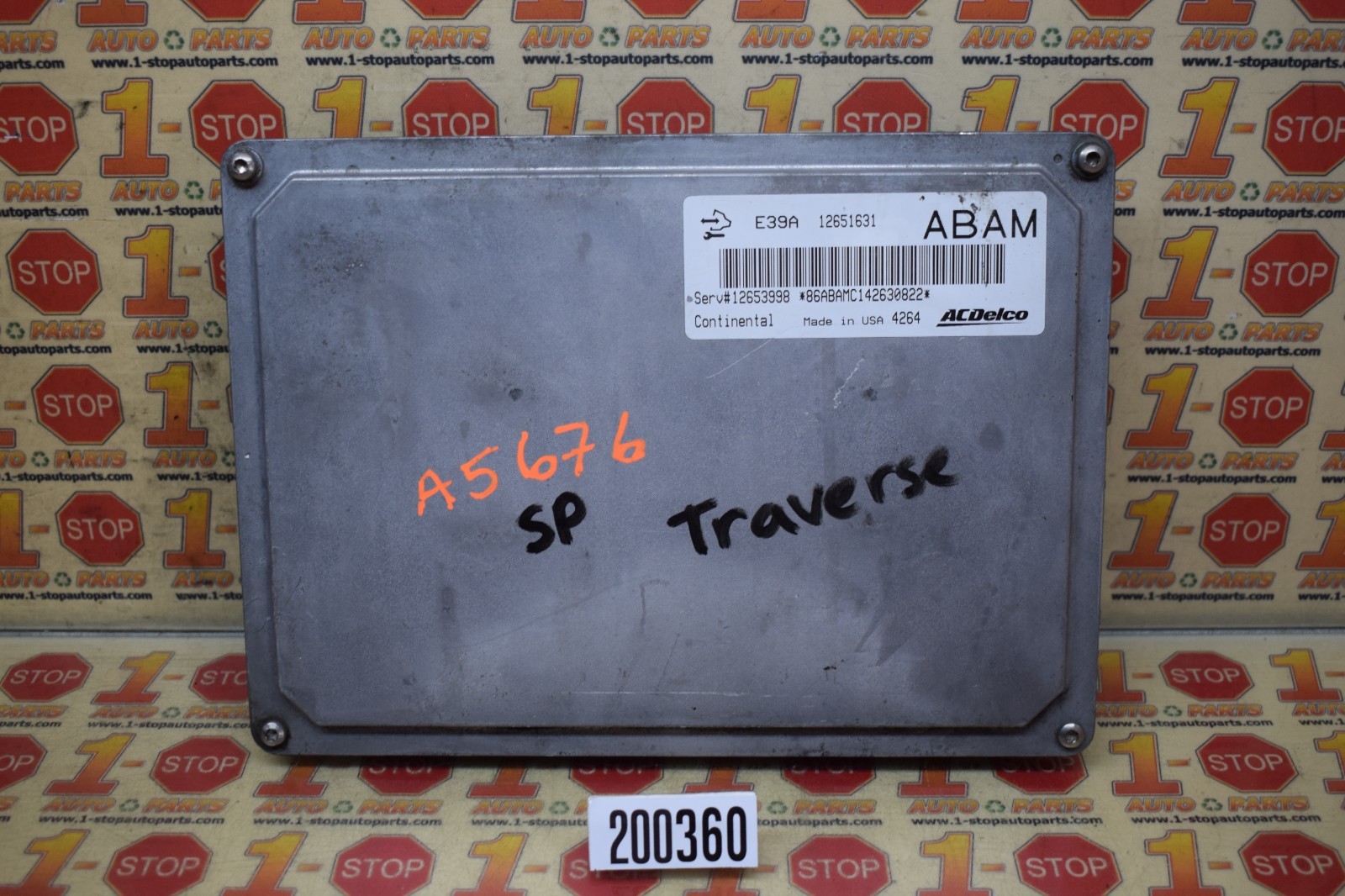 2013-2016 CHEVROLET TRAVERSE ENGINE COMPUTER MODULE ECU ECM 12653998 ABAM OEM