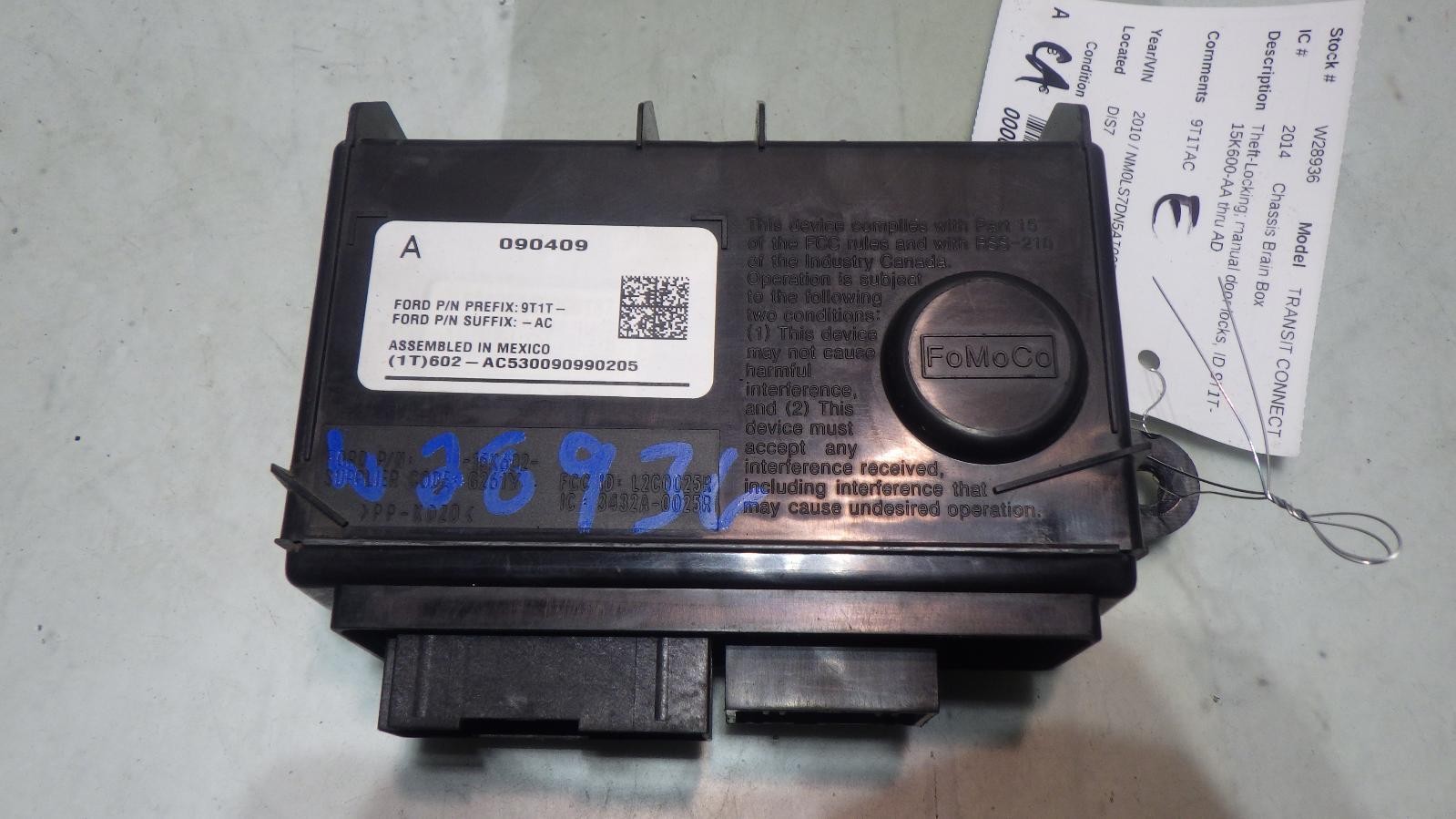 10 FORD TRANSIT CONNECT Theft-Locking MODULE
