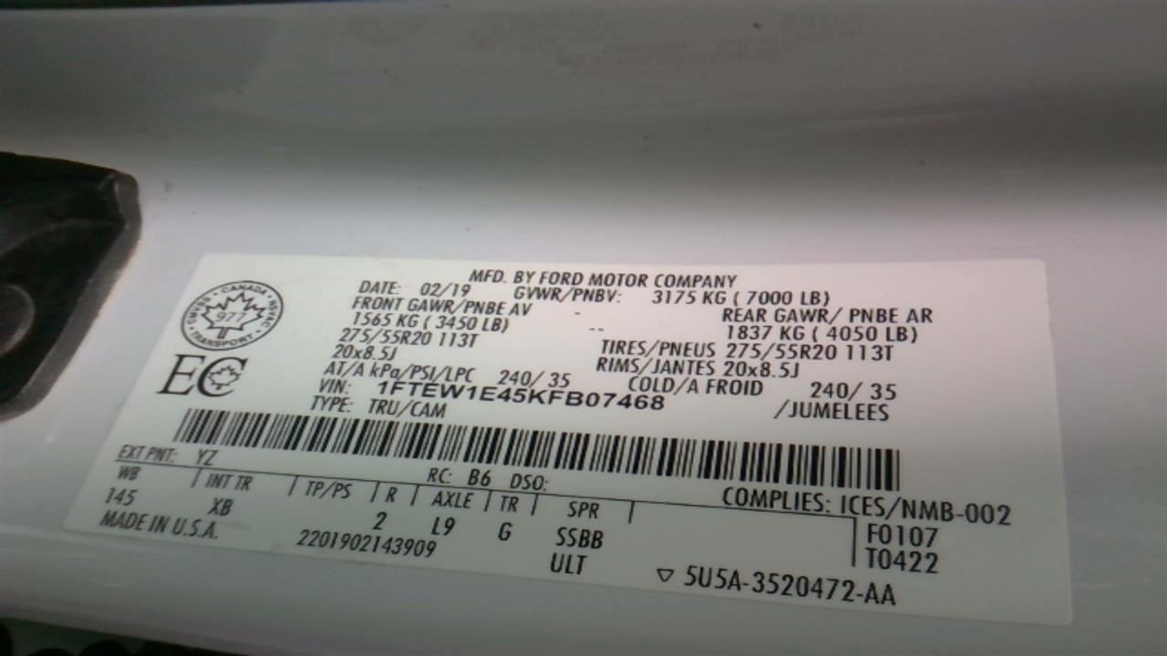 Chassis ECM Towing Control Center Dash Mounted Fits 18-21 EXPEDITION 26975255