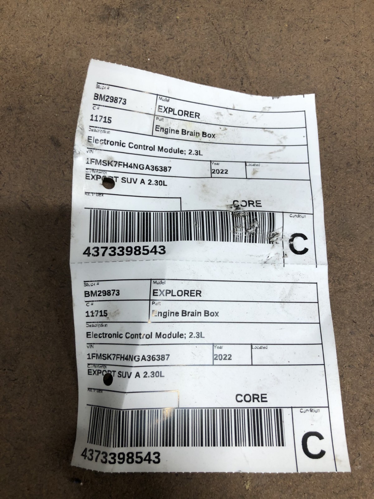 2020-2024 Ford Explorer Engine Computer Control Module ECM ECU MB5A-12A650-ANB