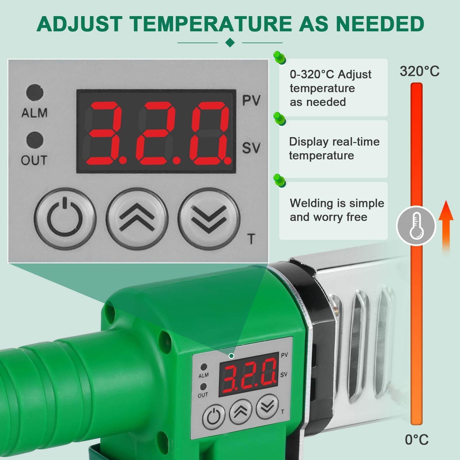 Plastic Pipe Welding Tool 110V – Water Pipe Welder with 0.79/0.98/1.26” Dies, D