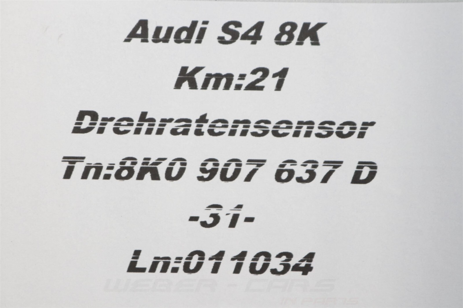 ABS Esp Rate Sensor 8K0907637D for Drive Select OEM RS4 8K RS5 8T 8F 21km