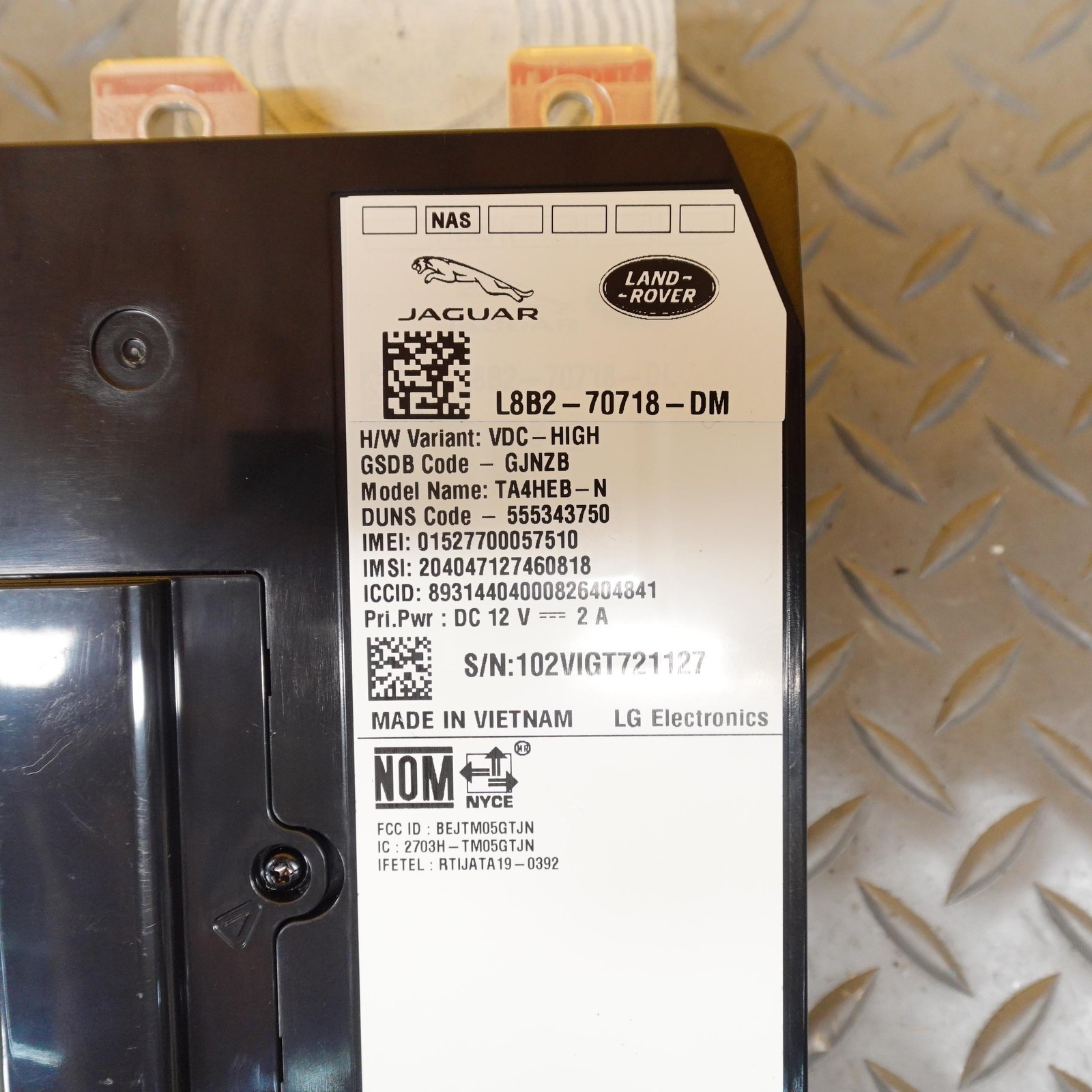 2018-2021 RANGE ROVER EVOQUE TELEMATICS PHONE CONTROL MODULE L8B2-70718-DM