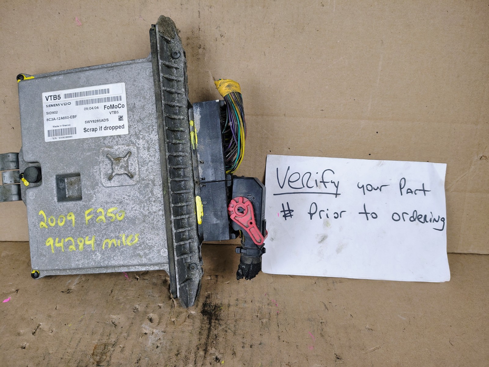 2008 – 2010 Ford F-250 6.4L OEM Engine Control Unit ECM 8C3A-12A650-EBF 94K
