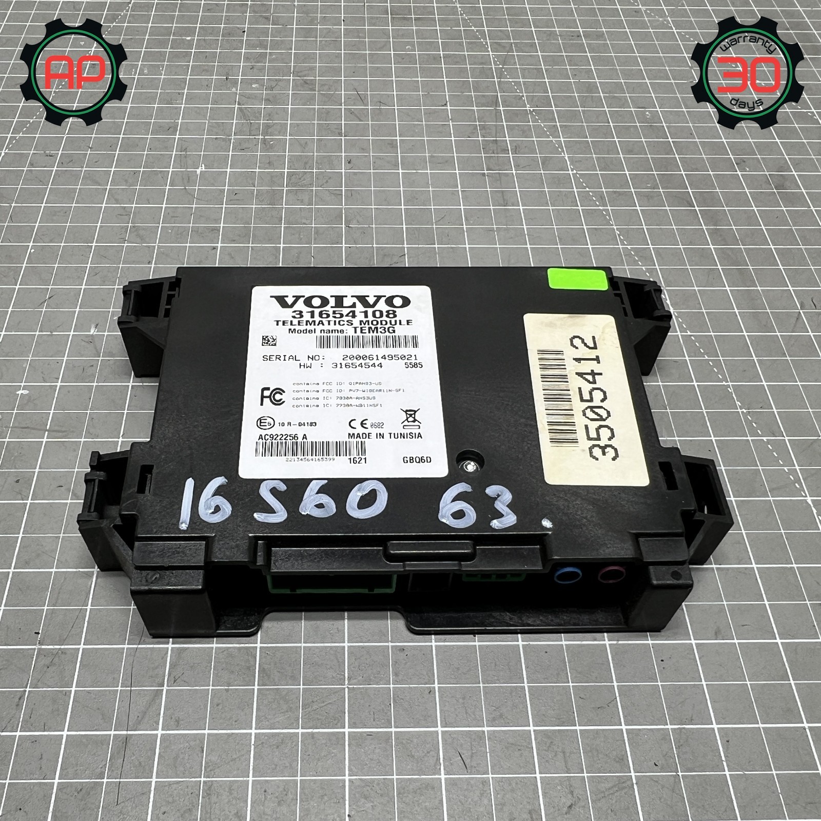 15-18 VOLVO S60 V60 XC60 TELEMATIC COMMUNICATION CONTROL MODULE ASSEMBLY OEM