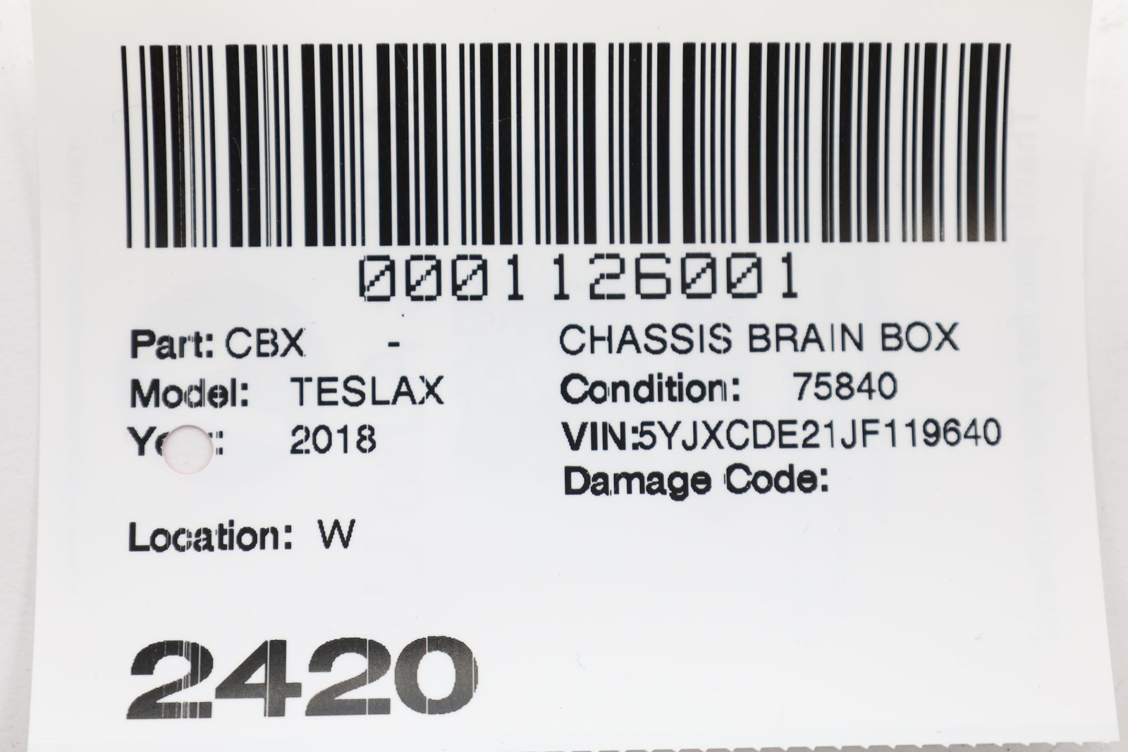 2016 – 2020 TESLA MODEL X AUTOPILOT SELF DRIVING ECU CONTROL MODULE UNIT OEM