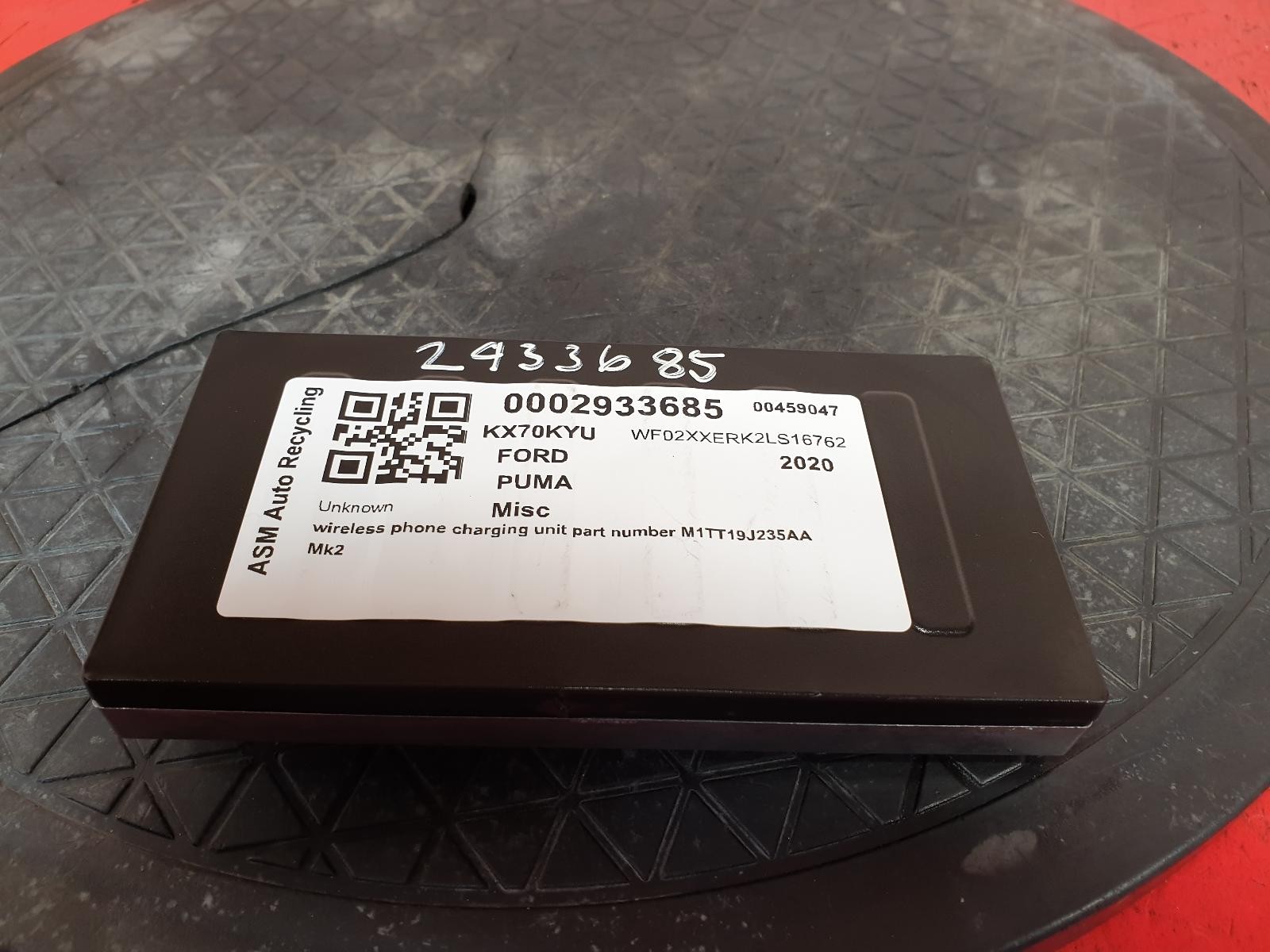 FORD PUMA MK2 WIRELESS CHARGING MODULE ECU 2020 1.0L PETROL B7JB RDE2 MHEV