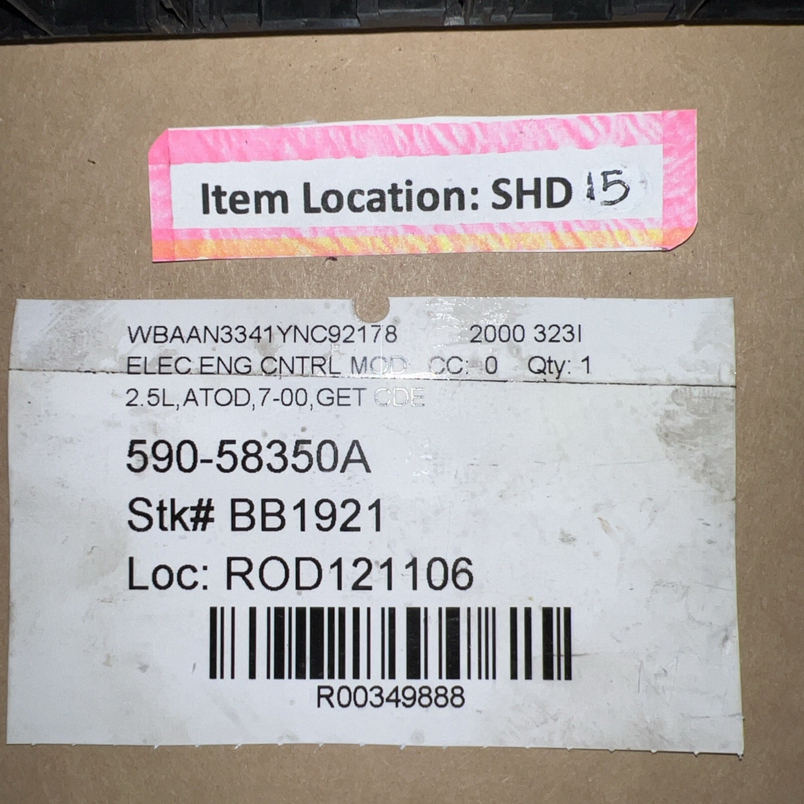 1999-02 BMW 323i Engine Control Module Computer Sedan ECU ECM 7500255 5WK9037