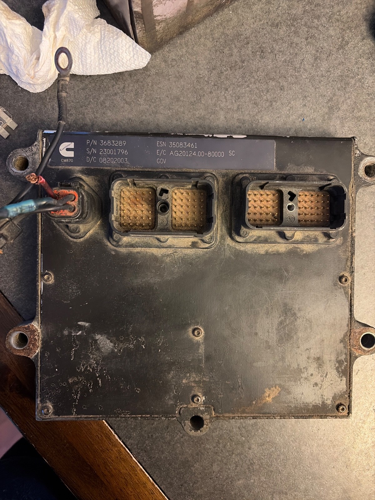 Cummins ecm p/n 3683289 Cummins ISX/ISM CM870 (typically 2003–2007).