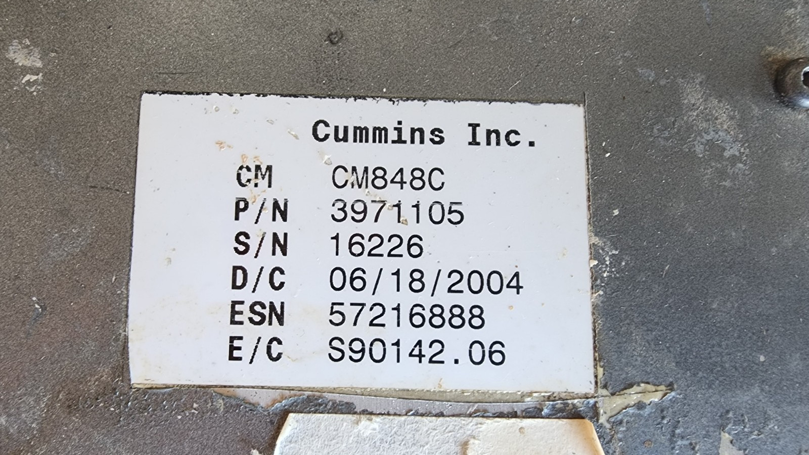 2004 Dodge Cummins Diesel Ecm Ecu Pcm 5.9 Manual #3971105 CM848C