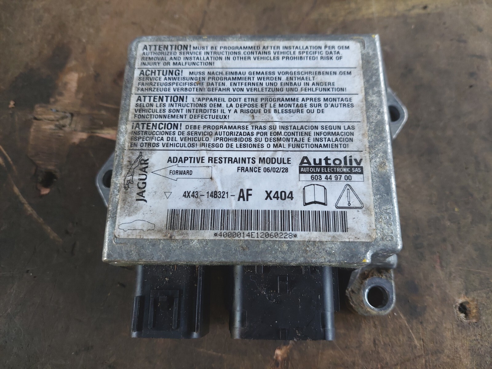 ADAPTIVE RESTRAINTS MODULE JAGUAR X-TYPE 4X43-14B321-AF