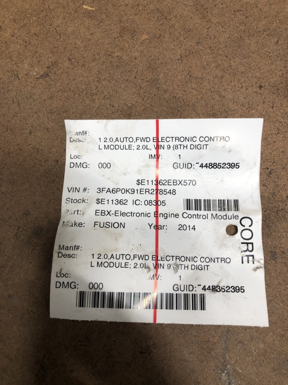 2014 Ford Fusion Engine Control Module Computer ECM ECU ES7A-12A650-ND w/ Plugs