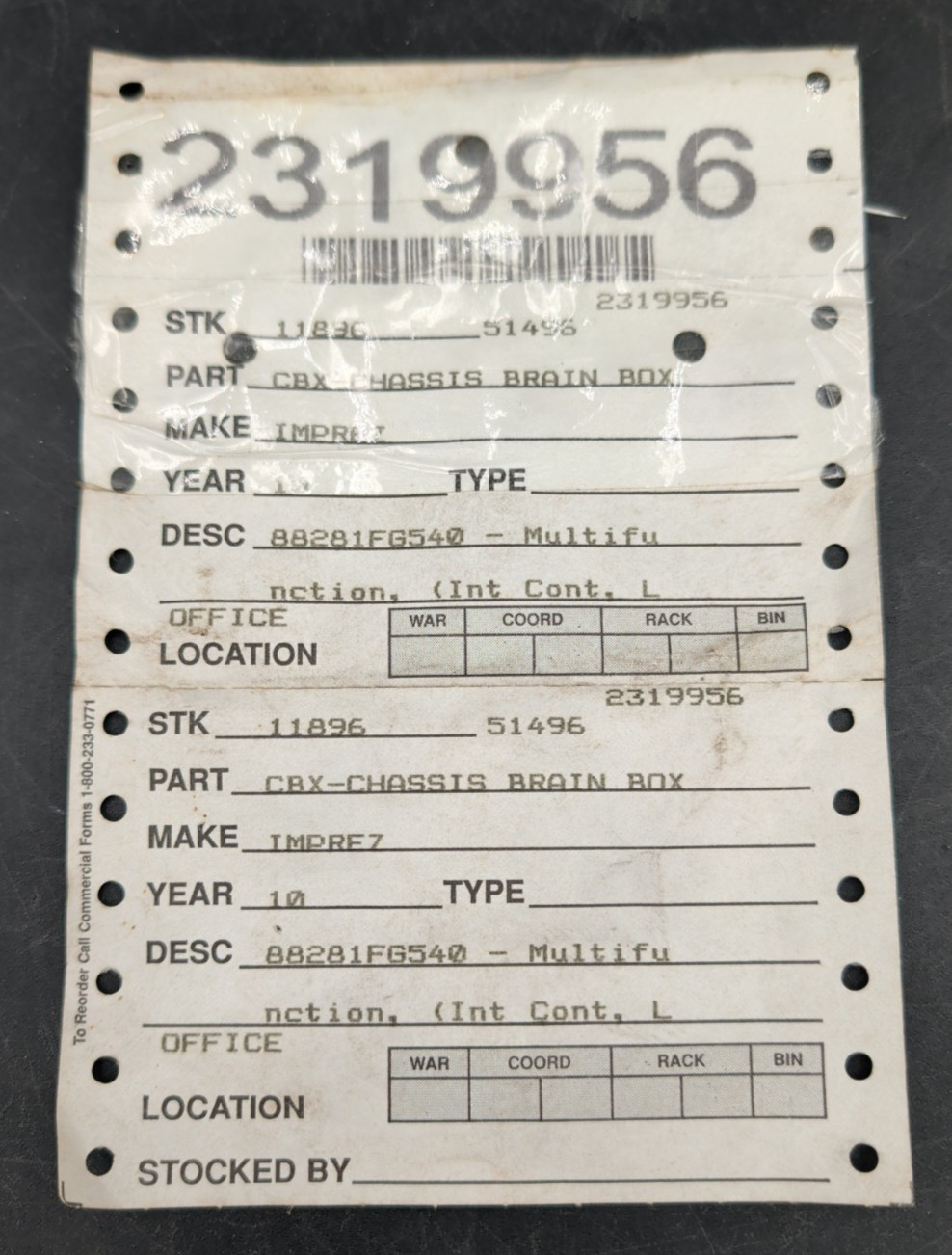 OEM 2010 Subaru Impreza multifunction integrated control module 88281-FG540