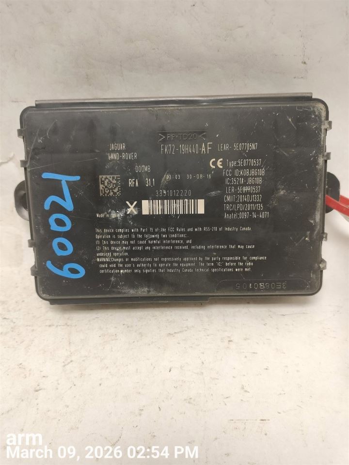 KEYLESS ENTRY MODULE OEM 2017 JAGUAR F-PACE 1YR WRNTY FK7219H440AF