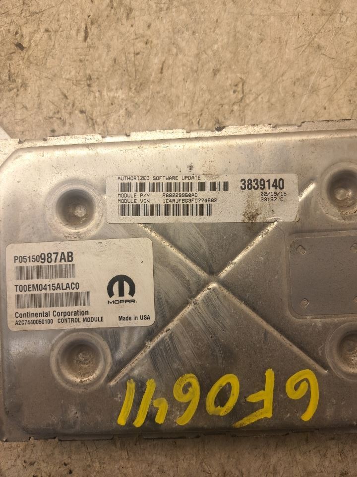 2015 Grand Cherokee Engine Computer/Module Ecu/Ecm/Pcm Sku#4481062