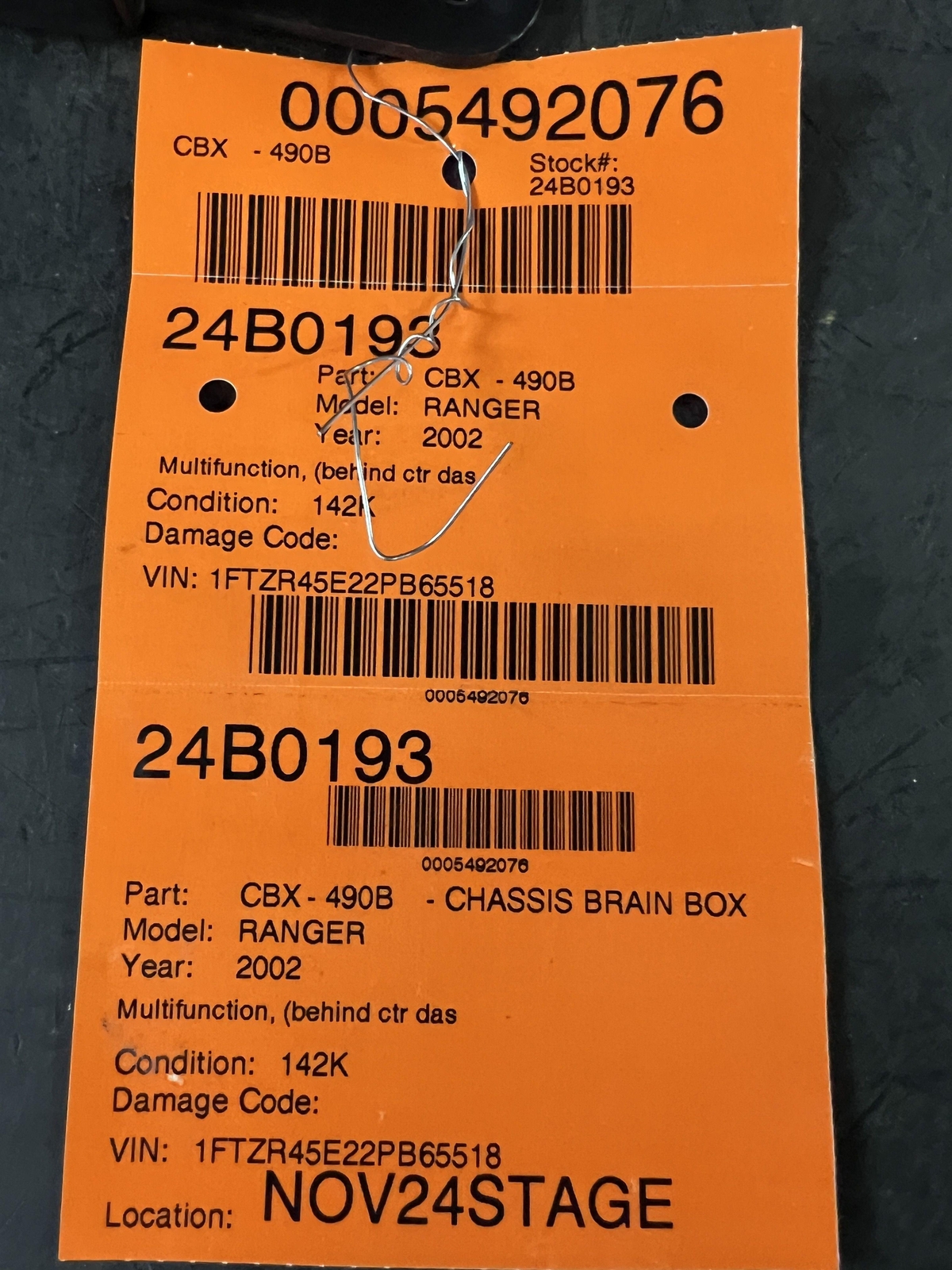 01-03 FORD RANGER MULTIFUNCTION CONTROL MODULE ID 1L5T14B205AF