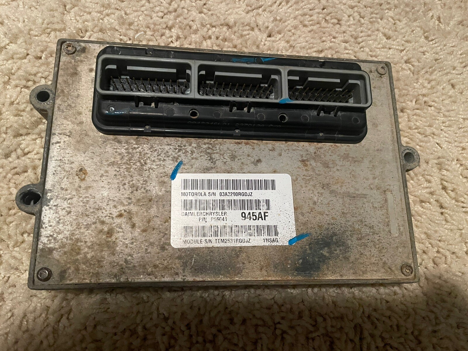 02 Jeep Wrangler TJ Engine Computer ECU ECM 4.0 Manual 56041945AF FREE SHIPPING