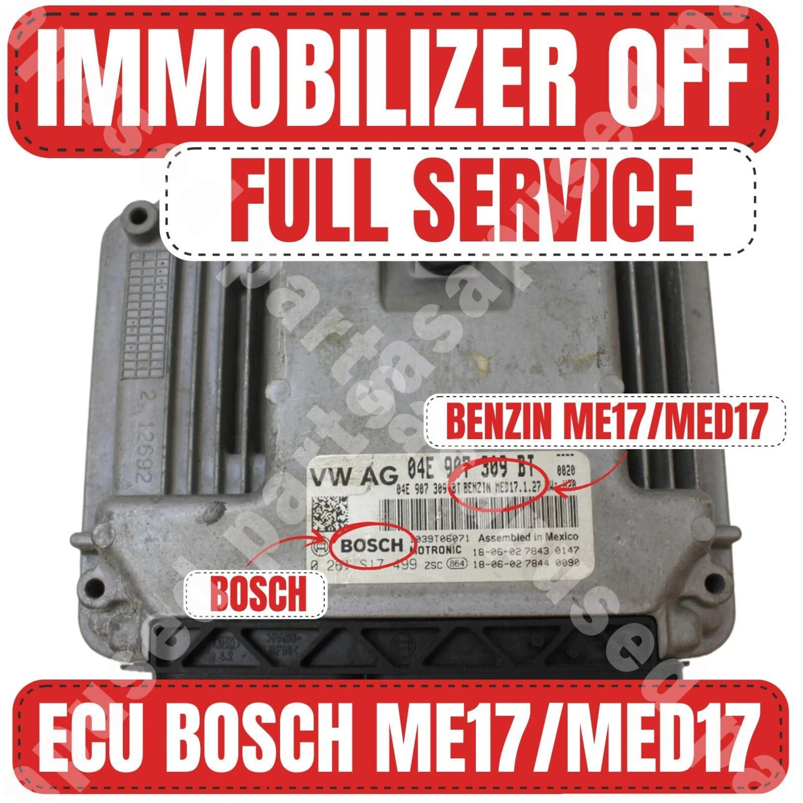 ✅ IMMO OFF PROGRAMMING SERVICE IMMOBILIZER VW VOLKSWAGEN AUDI ME17 MED17✅