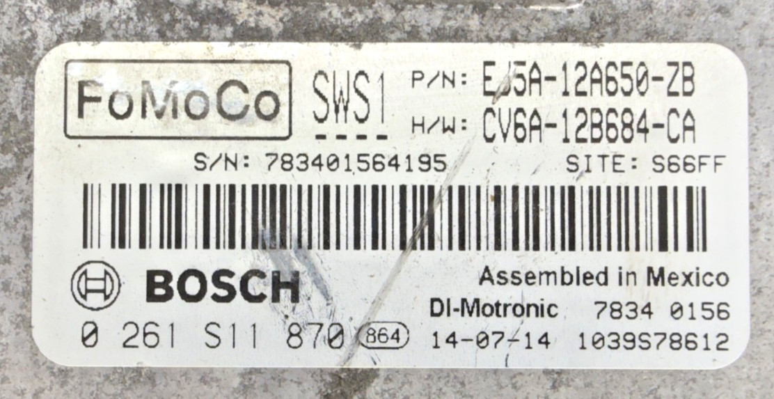 2014 Ford ECM Escape PCM Engine Computer Control Module 2.0L ECU EJ5A-12A650-ZB