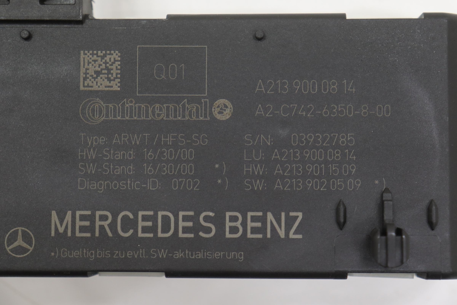 2015 -2021 MERCEDES C300 W205 REAR TRUNK DECK LID CONTROL MODULE OEM A2139000814