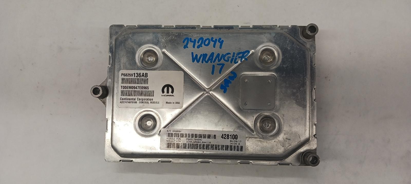’16-’18 JEEP WRANGLER Electronic Control Module ECM 3.6L OEM 1 Year Warranty!