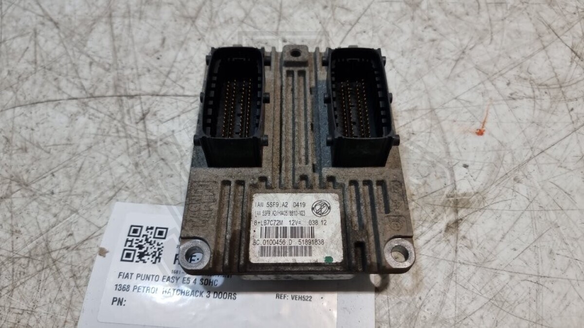 Fiat Punto Engine Control Unit ECU 1.4 Petrol 2012 MK3 Facelift 199 OEM 51891838