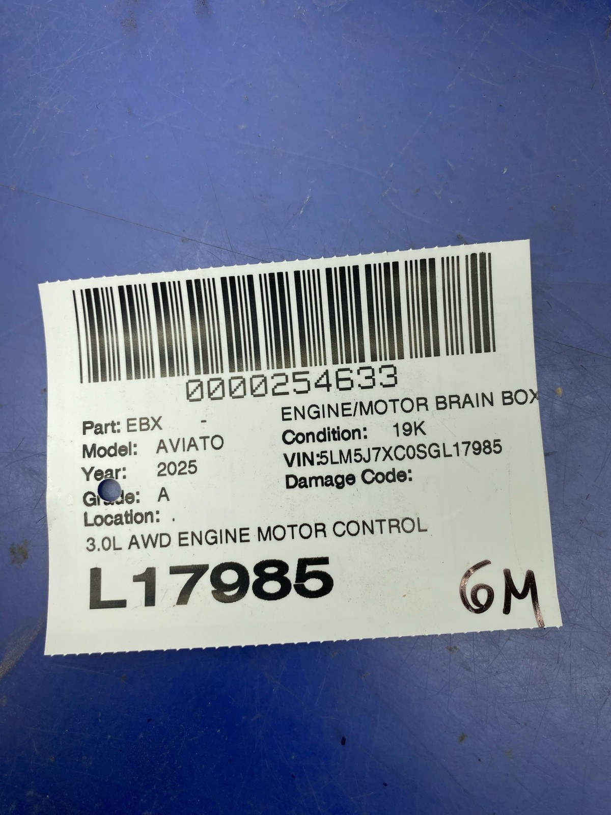 2025 LINCOLN AVIATOR OEM 3.0L AWD ENGINE MOTOR CONTROL MODULE R1MA12A650PC
