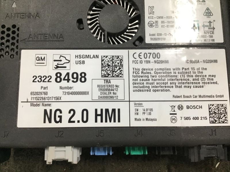Chassis ECM Information-gps-tv Multimedia Player Fits 14-15 REGAL 433033