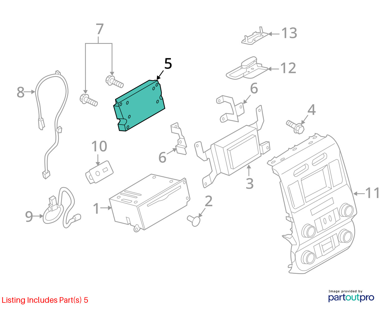 SYNC MODULE Communication 15-16 FORD F150 786681 ID # FL3T14B4DDLA