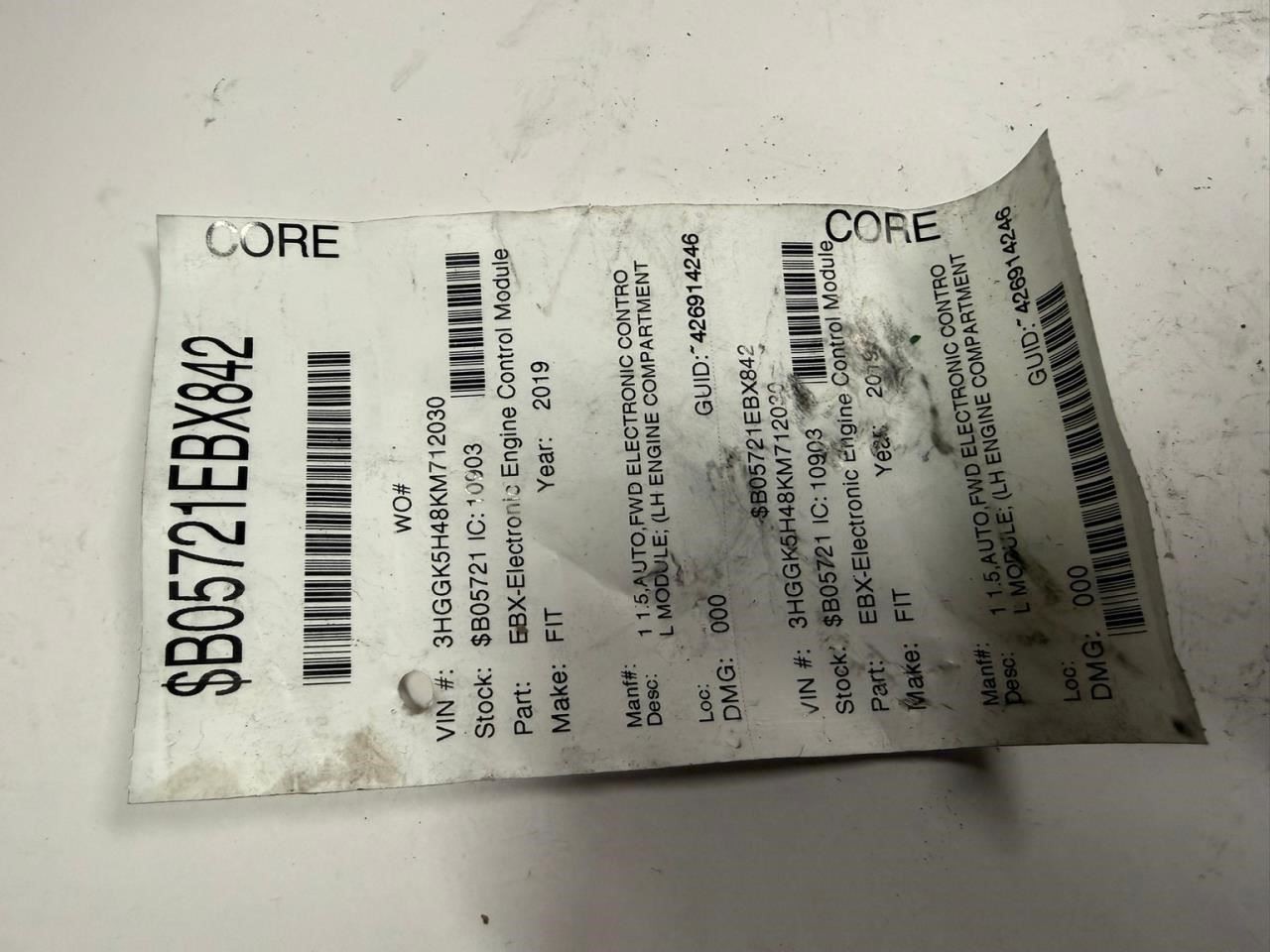 18-19 FIT Engine Control Module Computer ECU ECM PCM – 37820-5R7-AC1