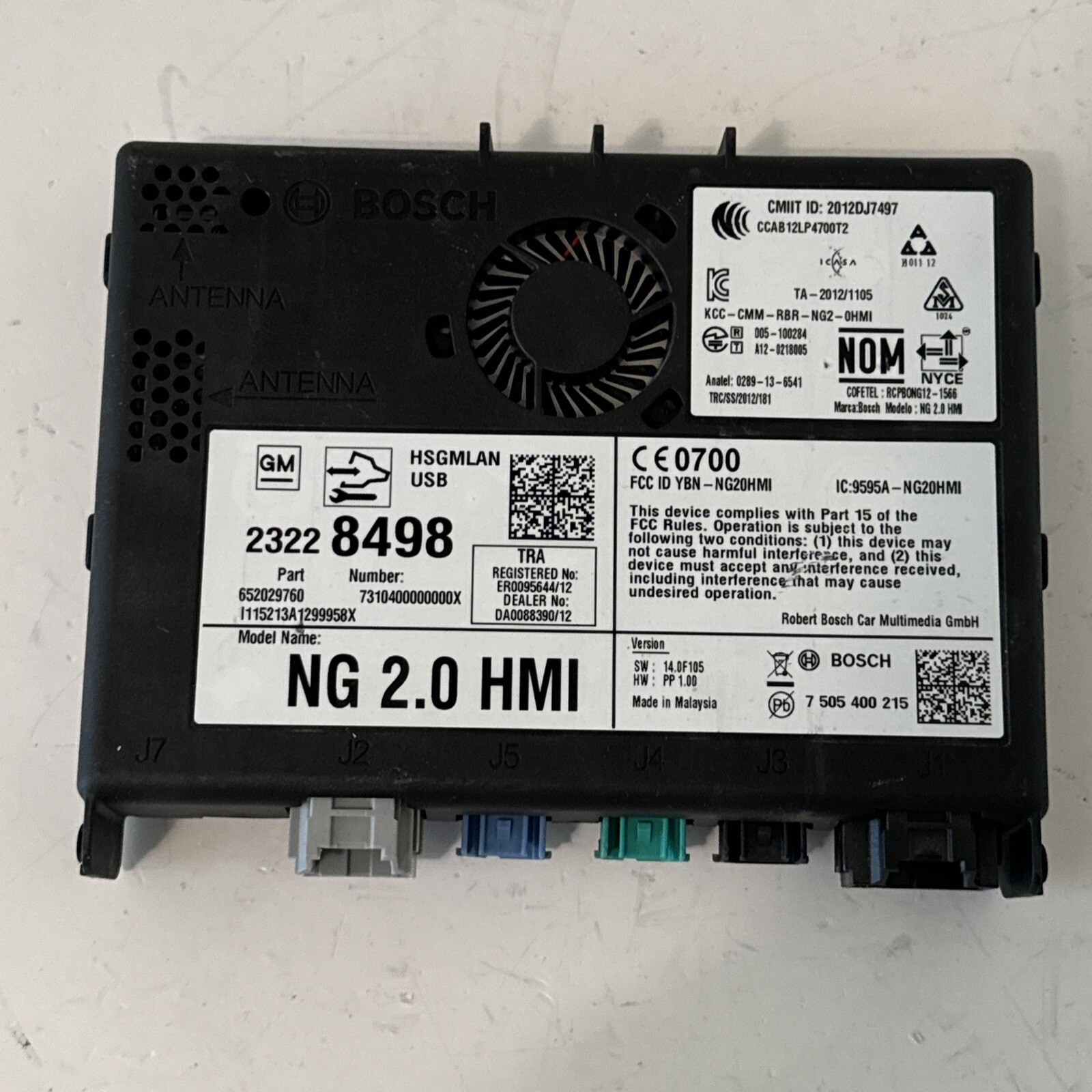 2015 CHEVROLET SIERRA HMI HUMAN MACHINE INTERFACE MODULE OEM 23228498