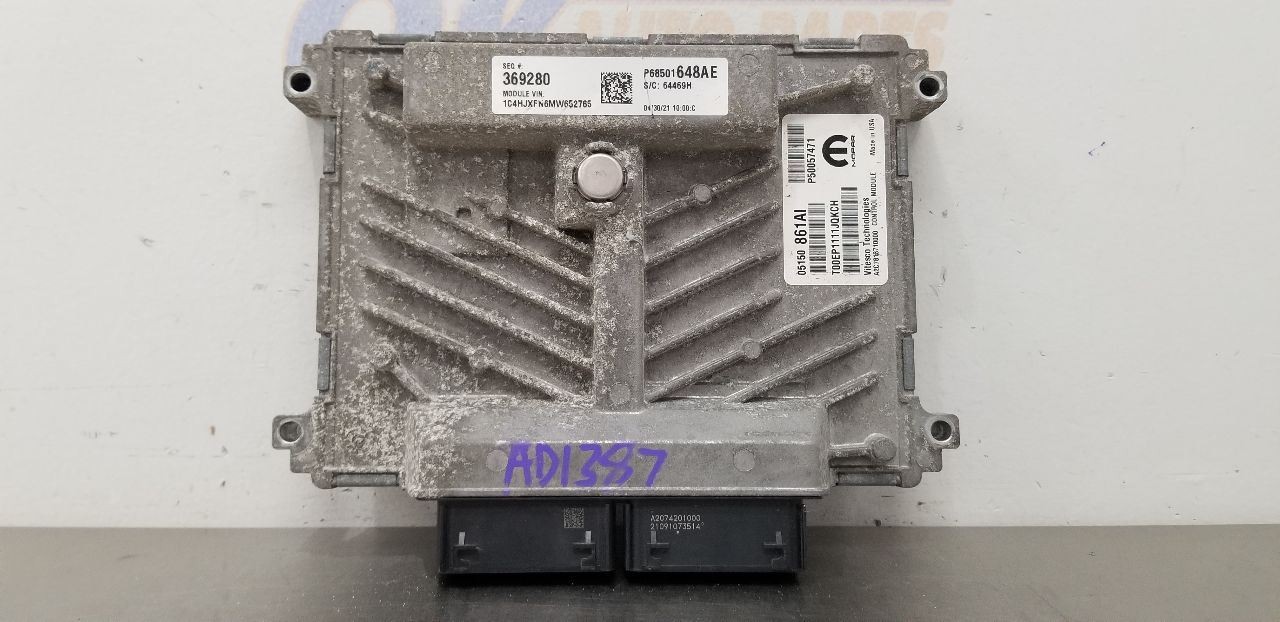21 JEEP WRANGLER JL JLU ECM ENGINE CONTROL MODULE 2.0L 5150861AI