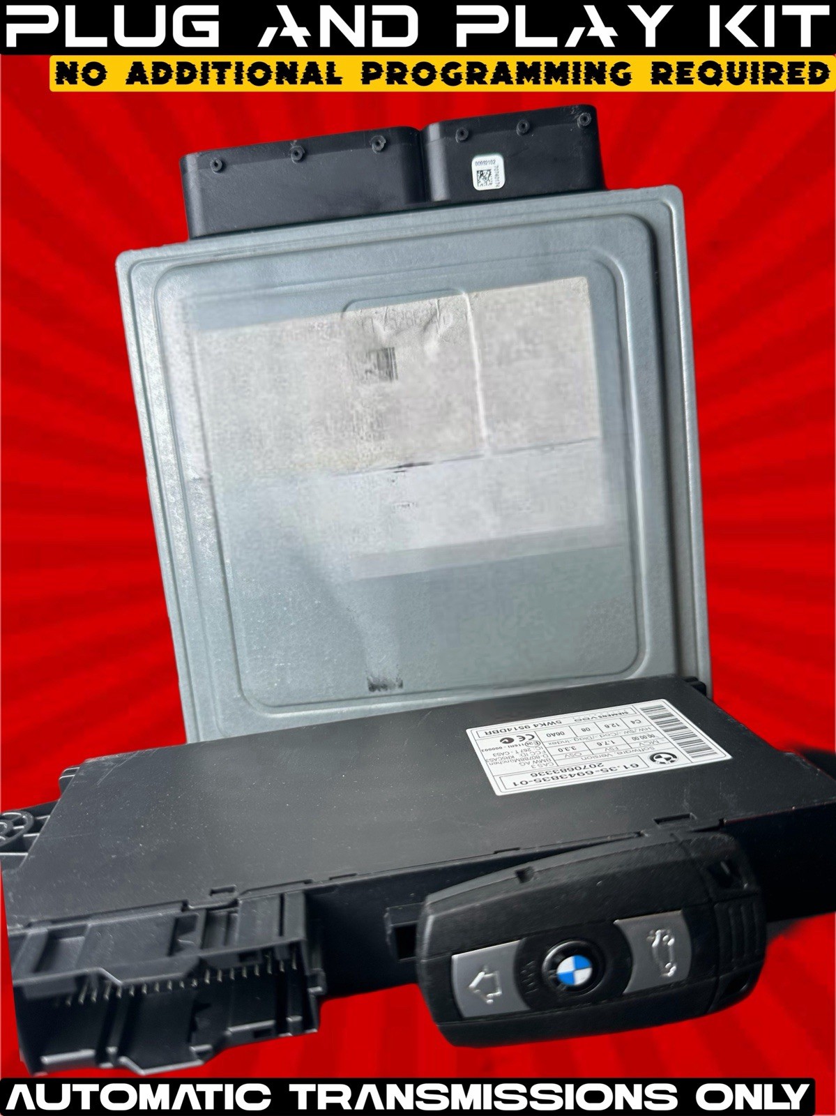 2007 BMW 328i E90 ECU ECM DME KIT 7576297 with CAS3 IMMOBILIZER MODULE 6943835