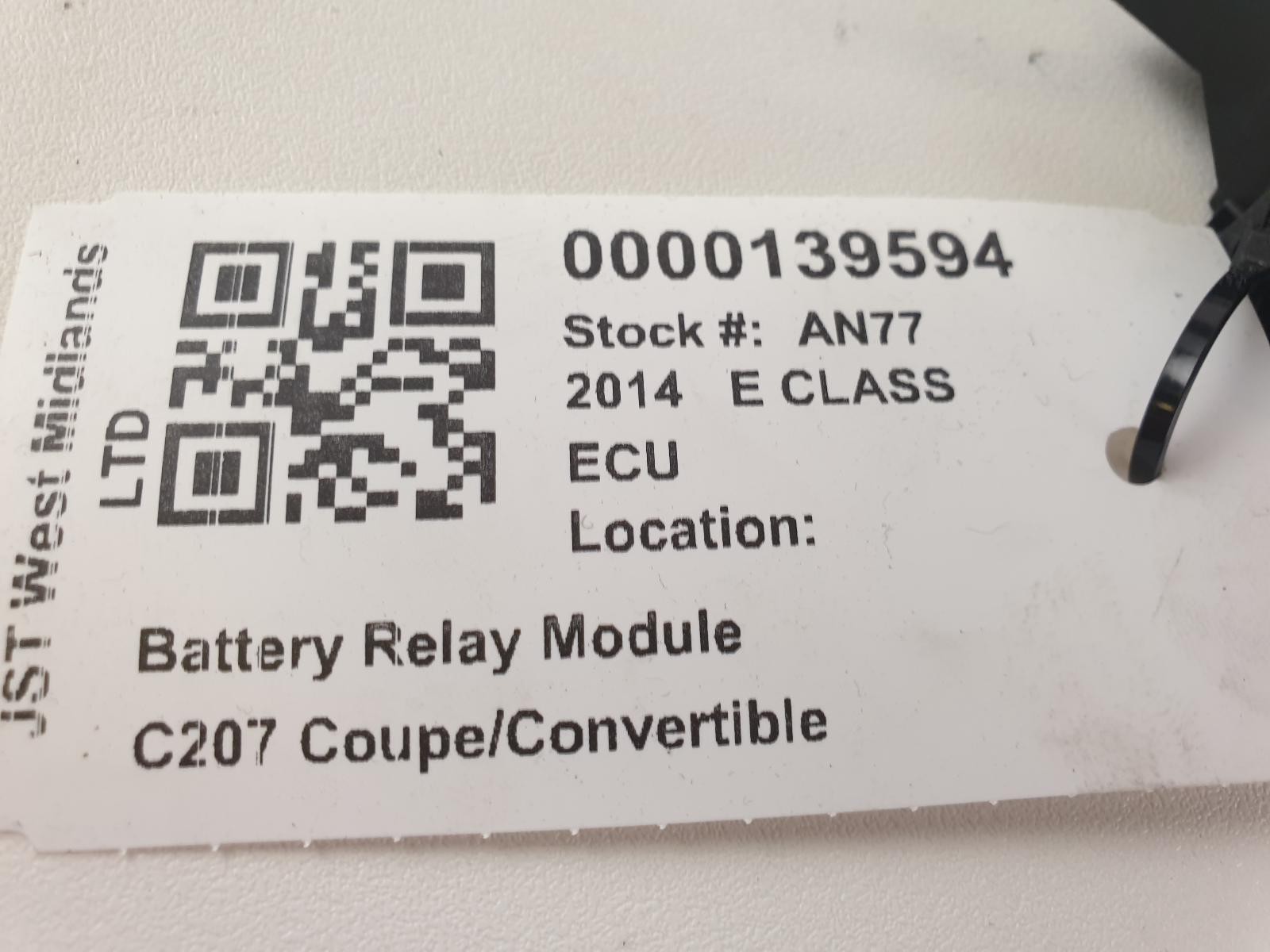 MERCEDES E CLASS W207 COUPE CONTROL ECU A0009822023 2014