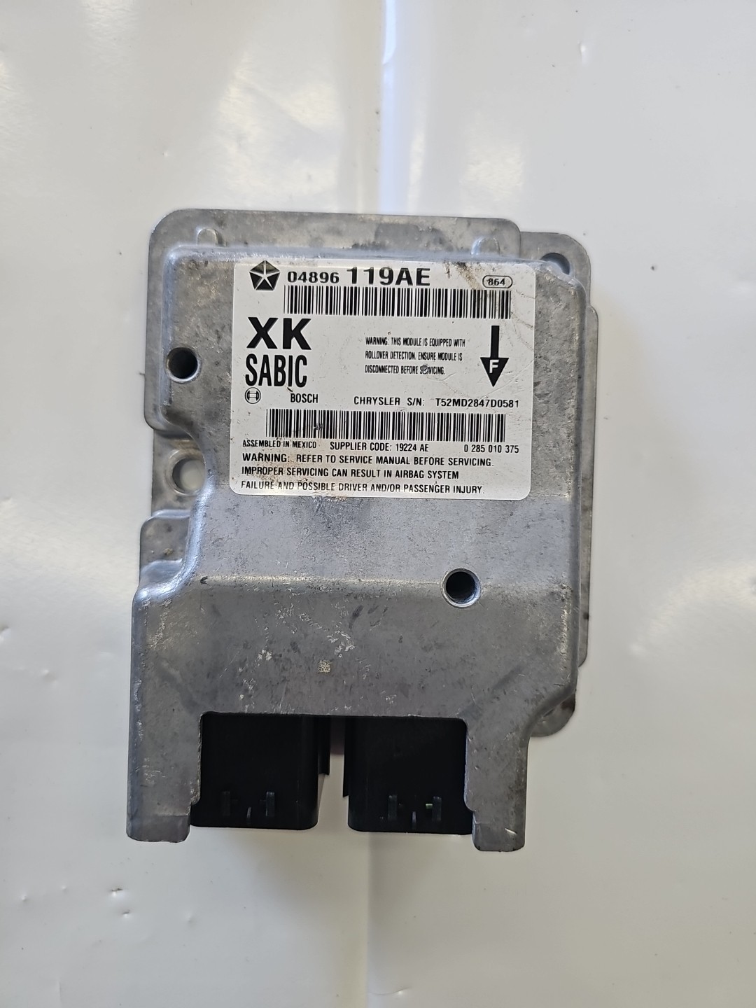 2008-2010 Jeep Commander SRS Bag Control Module 04896119AE OEM