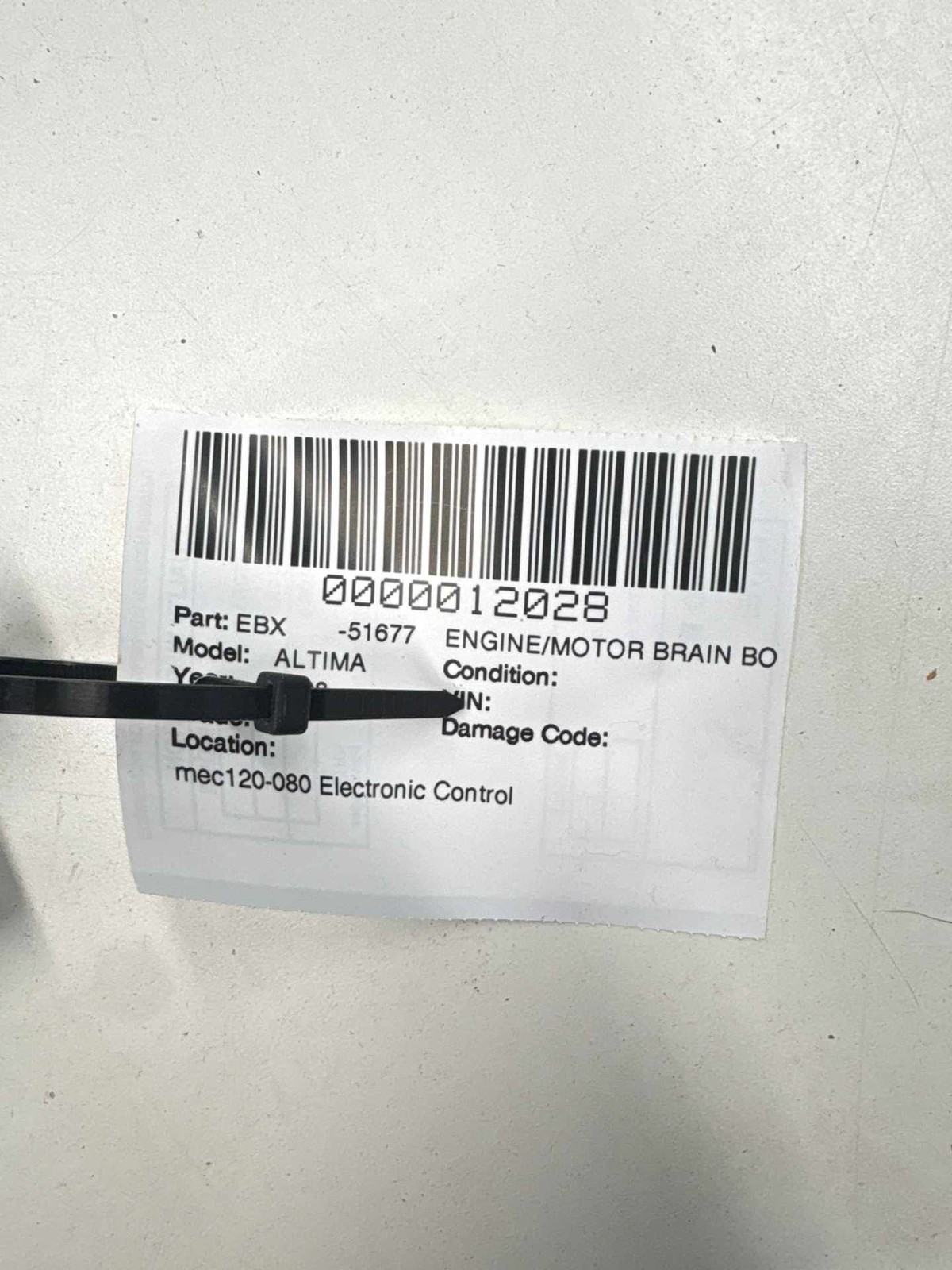 Engine/motor Brain Box NISSAN ALTIMA 08 mec120-080 2.5L See Pics