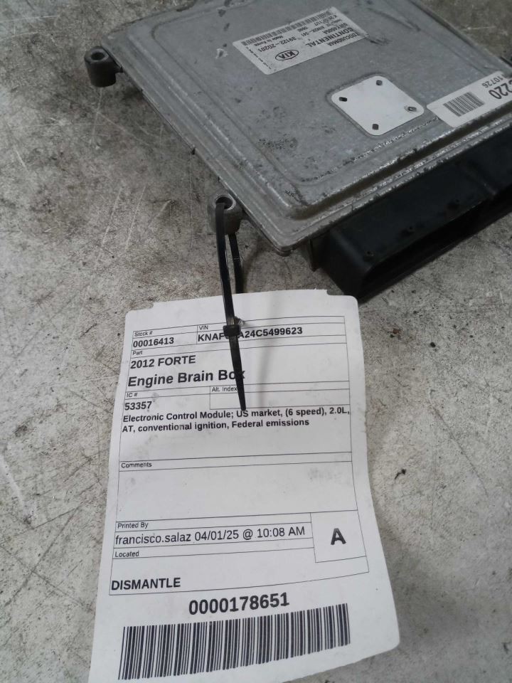 Engine ECM Electronic Control Module US Market 2.0L Fits 11-13 FORTE 422350