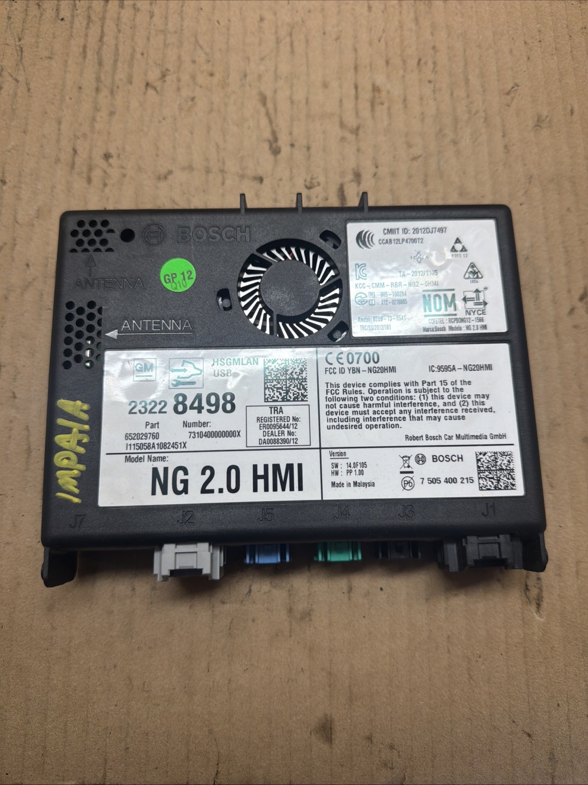 2015 Impala HMI Human Interface Module 23228498
