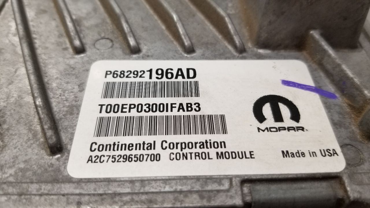 20 JEEP WRANGLER JL JLU ECM ENGINE CONTROL MODULE 2.0 LEFT HAND DRIVE 68292196AD