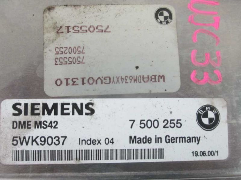 99 00 BMW 323i ENGINE CONTROL MODULE 1214 7 500 255 12147500255 7500255