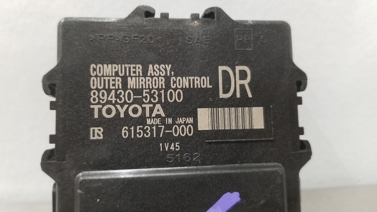 24 LEXUS IS500 MIRROR CONTROL MODULE RIGHT PASSENGER 8943053100