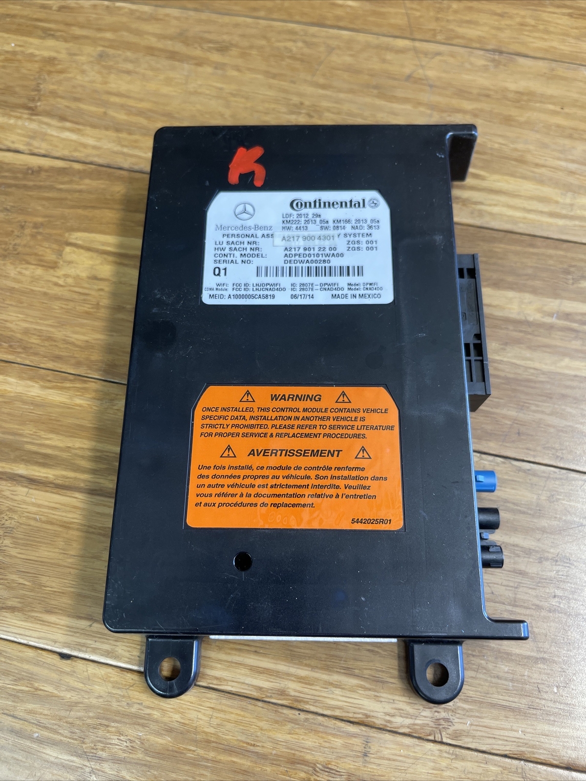 2013-2017 Mercedes CLS550 PERSONAL Assistance Safety System Control Genuine OEM